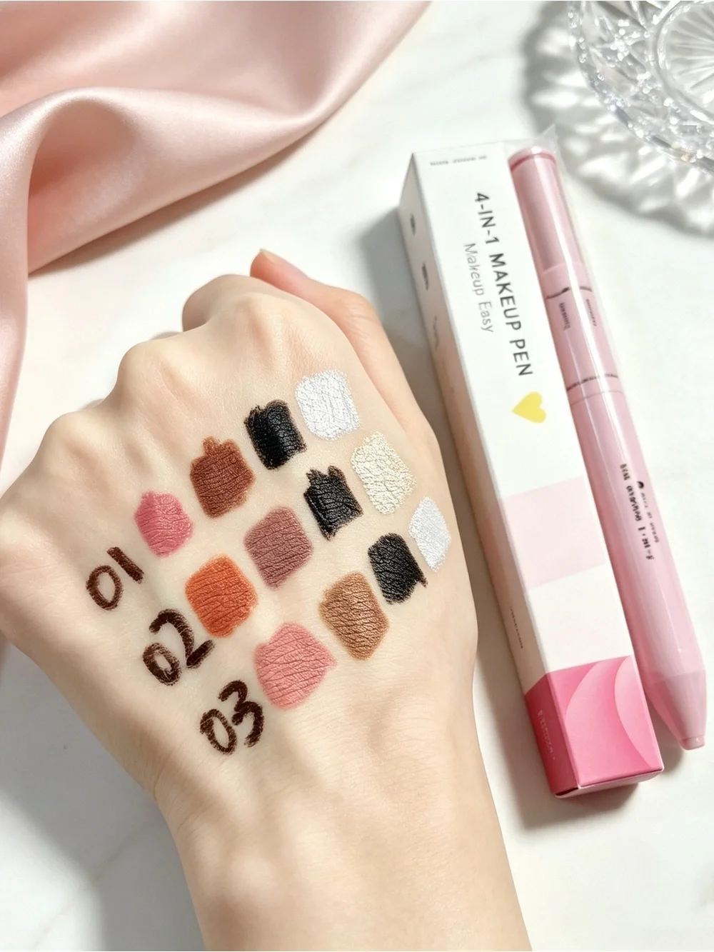 4-in-1 Makeup Pen — Pink Portable Multi-Tool